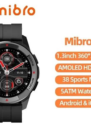 Годинник x1 xiaomi mibro amoled 1.3" водонепроникний фітнес-трекер 38 режимів спорту пульс spo2 смарт watch band
