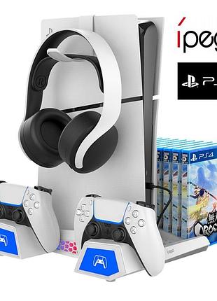 Подставка sony ps5/slim ipega playstation 5 pg-p5s023 стенд зарядная станция плойка плейстейшен джойстик ds5