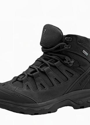Тактичні демисезонні черевики gore-tex висота 19 см чорні