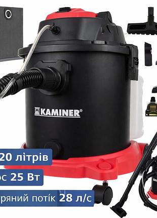 Моющий экстракторный пылесос kaminer 3-в-1, бак 20 л + резервуар 3.5 л