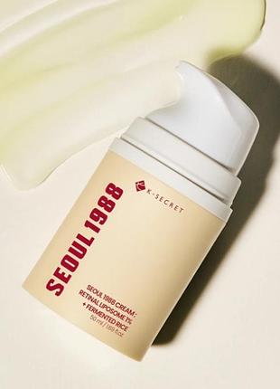Нічний крем з ліпосомальним ретиналем і ферментованим рисом k-secret seoul 1988 cream: retinal liposome 1% + fermented rice