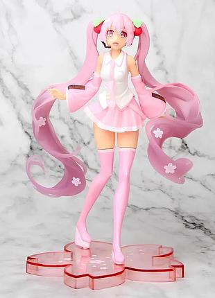 Коллекционная аниме-фигурка мику хацуне сакура, фигурка hatsune miku sakura 15см for home