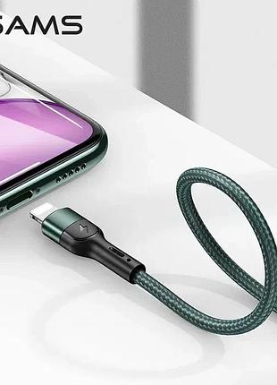 Кабель usams lightning aluminum alloy braided 1м зарядка смартфон планшет iphone max mini pro air ipad
