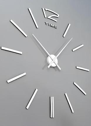 Настенные часы diy clock zh003 серебристого цвета — большие настенные 3d-часы с наклейками и стрелками для интерьера for home