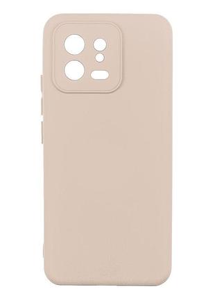 Чехол с рамкой камеры silicone cover a xiaomi 13 pink sand