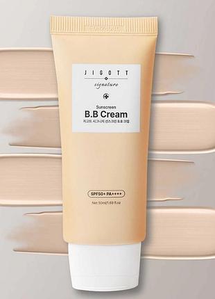 Солнцезащитный bb крем для лица jigott signature sunscreen b.b cream spf 50+, 50 мл jigott signature sunscreen b.b cream spf50+ pa