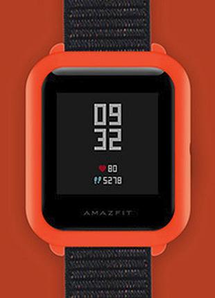 Захисний чохол sikai для xiaomi amazfit bip / lite пластиковий помаранчевий / червоний 1098p