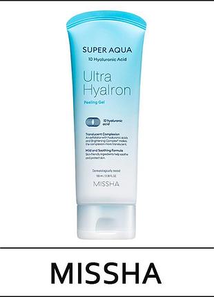 Гель-пілінг із гіалуроновою кислотою missha super aqua ultra hyalron peeling gel 100 ml