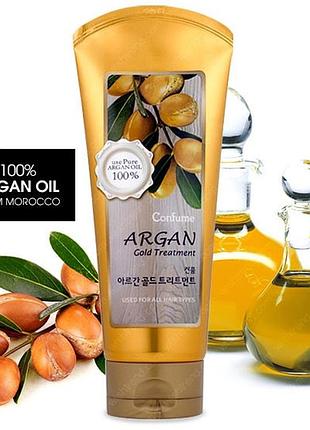 Маска для волос с аргановым маслом welcos confume argan gold treatment,
