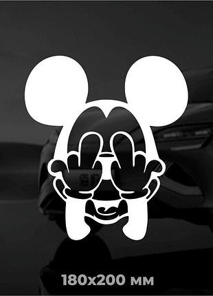 Виниловая наклейка на авто микки маус (mickey mouse) 18х20 см