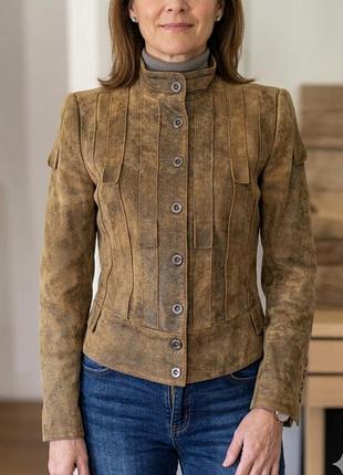 Эффектная кожаная куртка - жакет, ashwood leather.