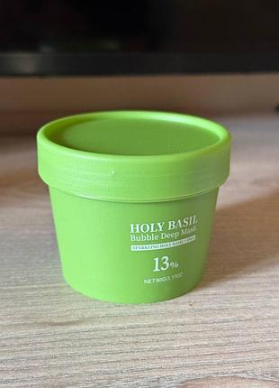 Корейская очищающая маска для лица holy basil bubble deep mask