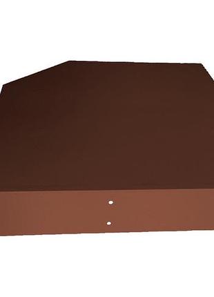 Кришка бічна короба, консоль сталева, для ролет захисних, 375 мм (коричнева)