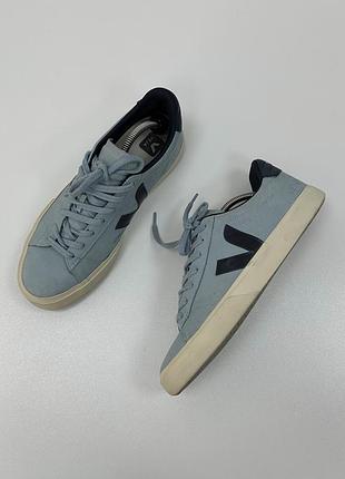 Круті кросівки кеди veja campo nubuck sneakers blue/white