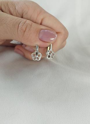 Сережки срібні 925 родовані квіточки