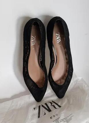 Балетки zara чорні 38 стан нових