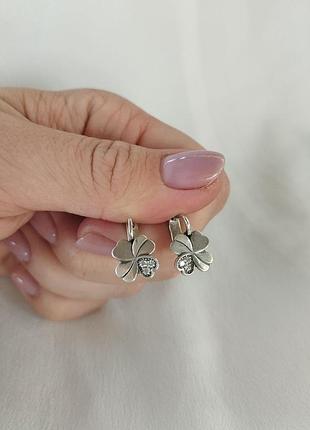 Сережки срібні 925 з чорнінням квіточки