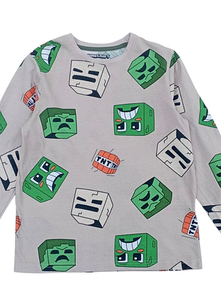 Светлый реглан minecraft primark на мальчика 8-9 лет