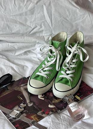 Високі кеди converse chuck taylor зелені 24 см