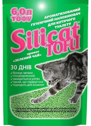 Наповнювач для котячого туалету ссоєвий silicat tofu 6.0l