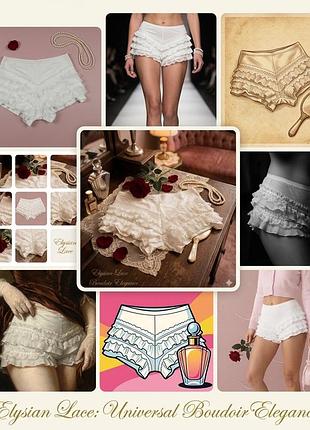 Білі шортики «elysian lace» — coquette  лоліта french knickers втілення будуарної елегантності