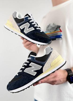 Мужские кроссовки new balance 574 navy black grey