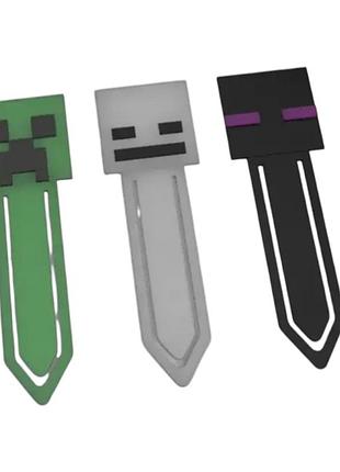 Закладки для книг с героями minecraft крипер скелет эндэрмен 3d печать