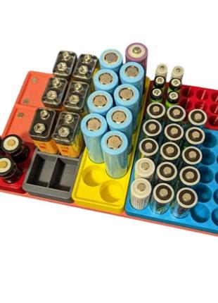 Лоток для батареек aa разных размеров gridfinity aa battery trays 3d печать