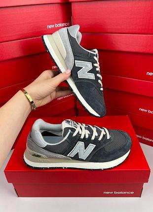 Женские кроссовки new balance 574 dark grey beige