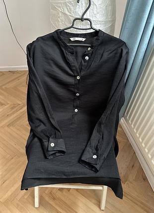 Подовжена сорочка з жатки zara