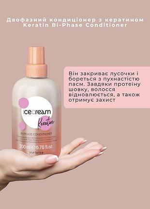 Двофазний кондиціонер з кератином inebrya keratin вi-рhase сonditioner, 200 мл