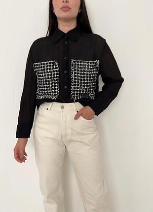 Блуза твідова zara