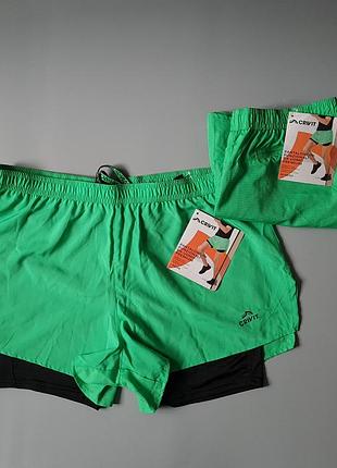 Шорты мужские спортивные беговые двойные crivit premium, м, l, xl