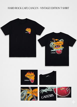 Hard rock cancun vintage dragon guitar xl-l футболка