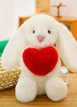 Мягкая игрушка зайчик с сердцем 40см