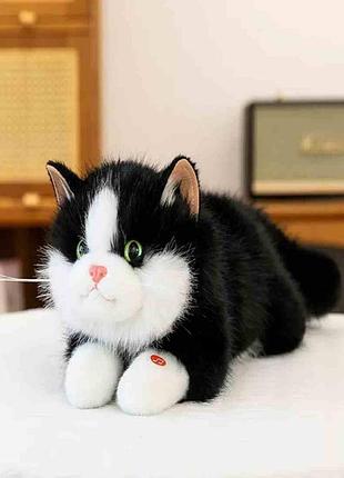 М'яка іграшка котик чорний 45см, нявкає