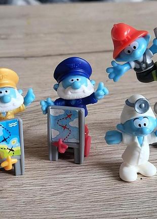 Фигурки смурфы kinder золотой смурф игрушки