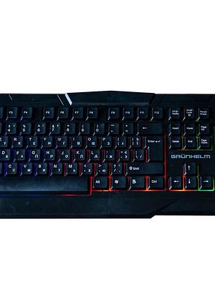 Клавіатура дротова rgb grunhelm kb-104wd