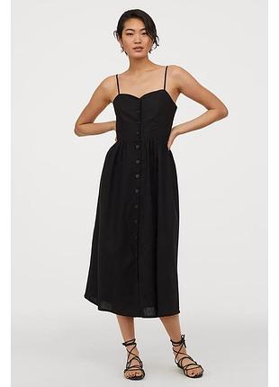 Лляна сукня сарафан на ґудзиках h&m
