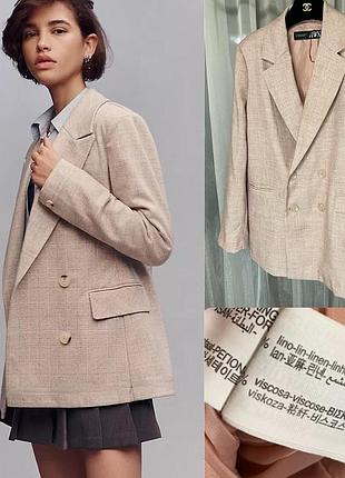 Пиджак льняной zara