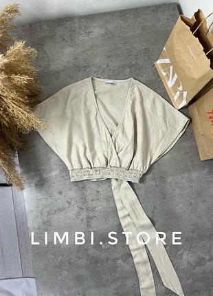 🌷натуральна блуза блузка сорочка бершка bershka xs s віскоза льон лён linen рубашка