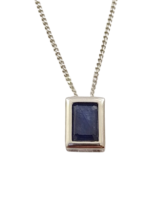 Серебряное колье с сапфиром кл3790-сф