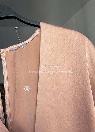 Атласна сукня міді з запахом і рукавами "кажан" asos design 7