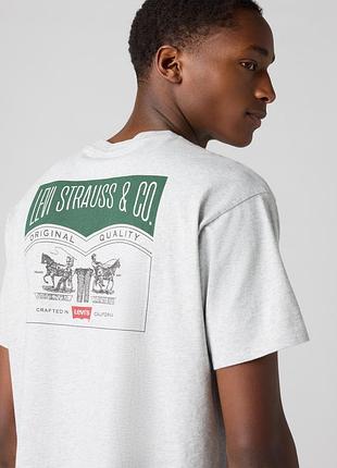 Мужская футболка levi's red tab vintage grunge wash 873730256 - серый цвет, свободный крой, плотный хлопок, эффект состарения. оригинал.