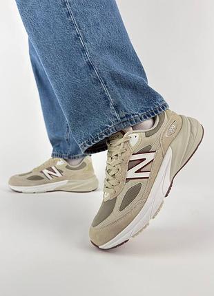 Мужские кроссовки new balance 990v6 beige white
