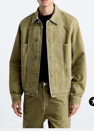 Костюм zara котоновий карго штани та куртка