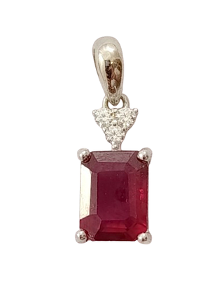 Серебряная подвеска с рубином и цирконом п3790-ру