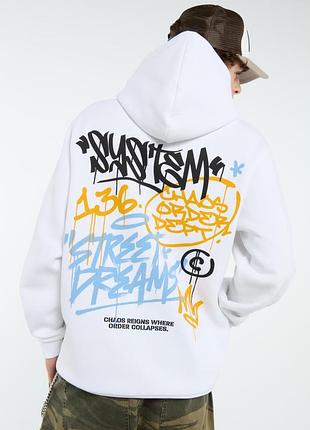 Худи с капюшоном и принтом new yorker fsbn 05.03.120.0886 белый р.xl-l