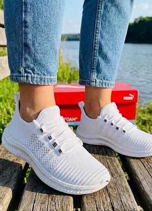 Женские летние кроссовки puma/белые текстильные кроссовки пума