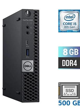 Неттоп dell optiplex 5060 micro usff / intel core i5-8500t (6 ядер по 2.1 - 3.5 ghz) / 8 gb ddr4 / 500 gb ssd / intel uhd graphics